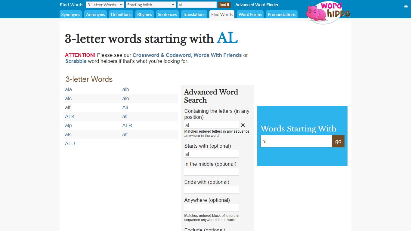 3-letter words starting with AL - WordHippo